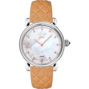 Gv2 WoMens Ravenna Stainless Steel Swiss Quartz Tan Calfskin Leather Watch – One Size