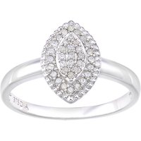 Diamant L'Eternel Womens 9ct White Gold Marquise Shape Cluster 0.16ct Diamond Ring - Size J - Image 2