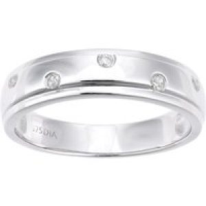 Diamant L’Eternel Womens 9ct White Gold with 0.06ct Diamond Eternity Ring – Size L