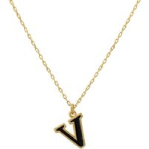 Latelita Womens Preliminary Tooth Necklace Gold V – Black Sterling Silver – One Dimension