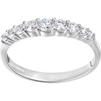 Diamant L'Eternel Womens 9 ct White Gold Eternity Ring with CZ Stones - Size L - Image 2