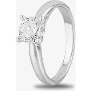 Starbright Silver 6mm Four Claw Round Cubic Zirconia Ring R6025(6M) 3A (53)