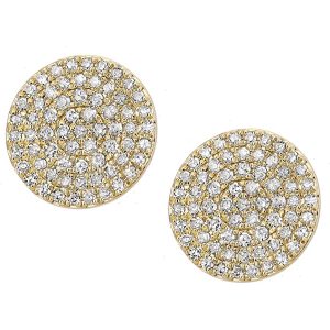 Diamant L’Eternel Womens 9ct Yellow Gold Diamond Cluster Stud Earrings – One Size