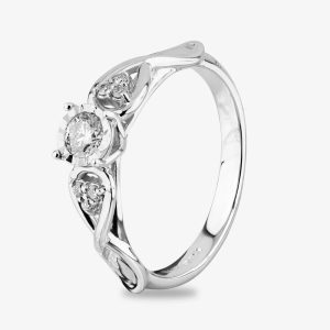 9ct White Gold 0.25ct Diamond Crossover Ring THR28182-25 P
