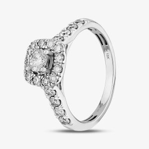 18ct White Gold 1.00ct Diamond Square Cluster Ring THR15627-100 N