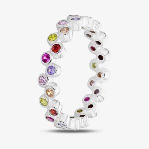 Sterling Silver Crystal Rainbow Cluster Ring (P) 8.84.9851 P