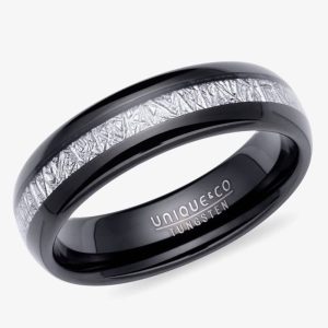 Unique Tungsten Black & Metorite Ring TUR-155-64