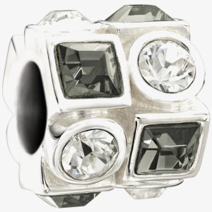 Chamilia Black and White Circle and Square Crystal Bead 2083-0403