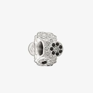 Chamilia Black And White Crystal Flower Charm 2083-0454