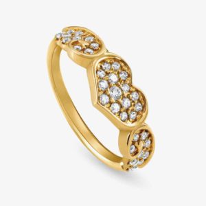 Nomination Angel Gold Plated Sparkling Flying Heart Ring 145380/012/024