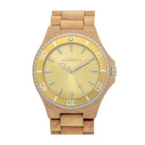 Earth Wood Unisex Centurion Bracelet Watch – Khaki – One Size