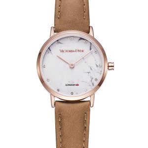 Victoria Hyde London Womens Watch Marble Dial – Camel Stainless Steel – One Size