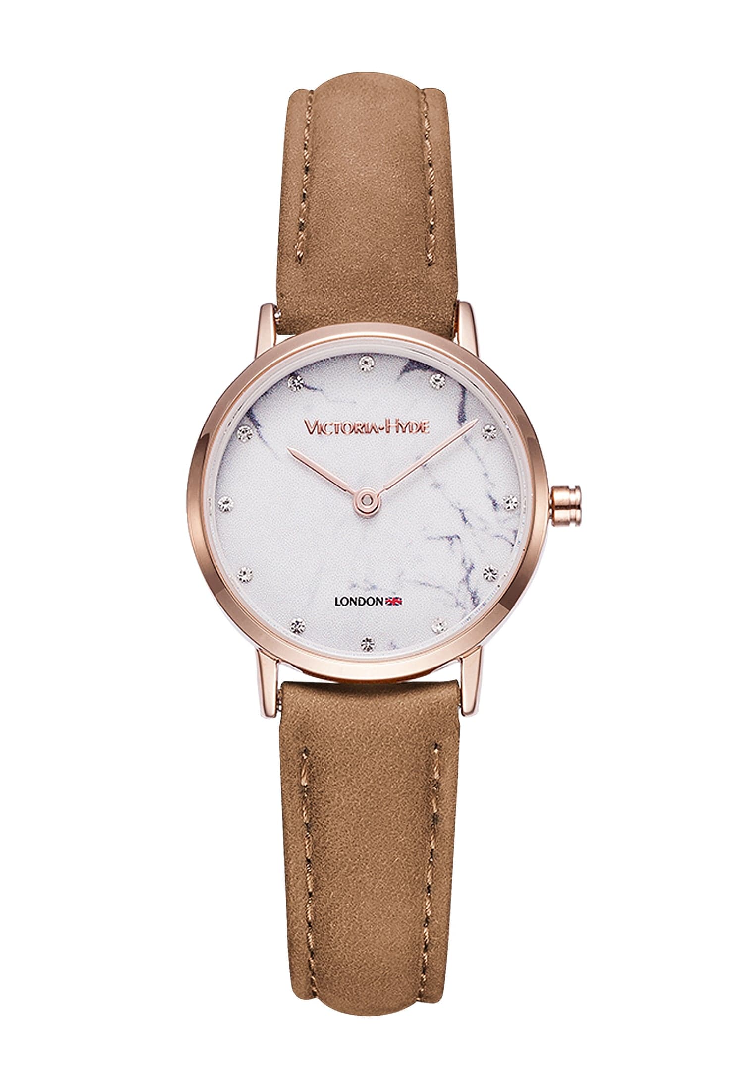 Victoria Hyde London Womens Watch Marble Dial - Camel Stainless Steel - One Size