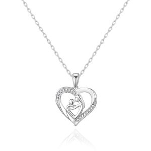 Mom And Kid Necklace Created with Zircondia® Crystals