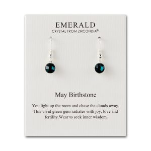 Might Birthstone Drop Earrings Created with Emerald Zircondia® Crystals