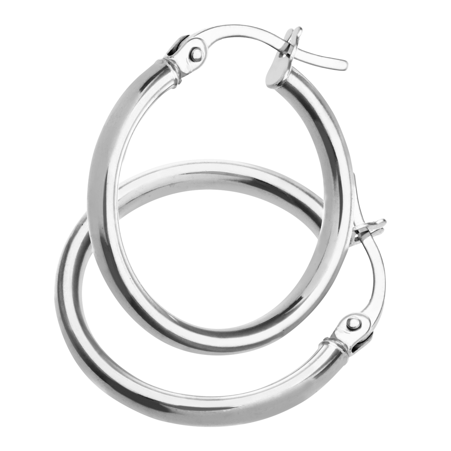 Diamant L'Eternel Womens 9ct White Gold Ladies Hoop Earrings - One Size