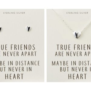 Sterling Silver Friendship Quote Center Set