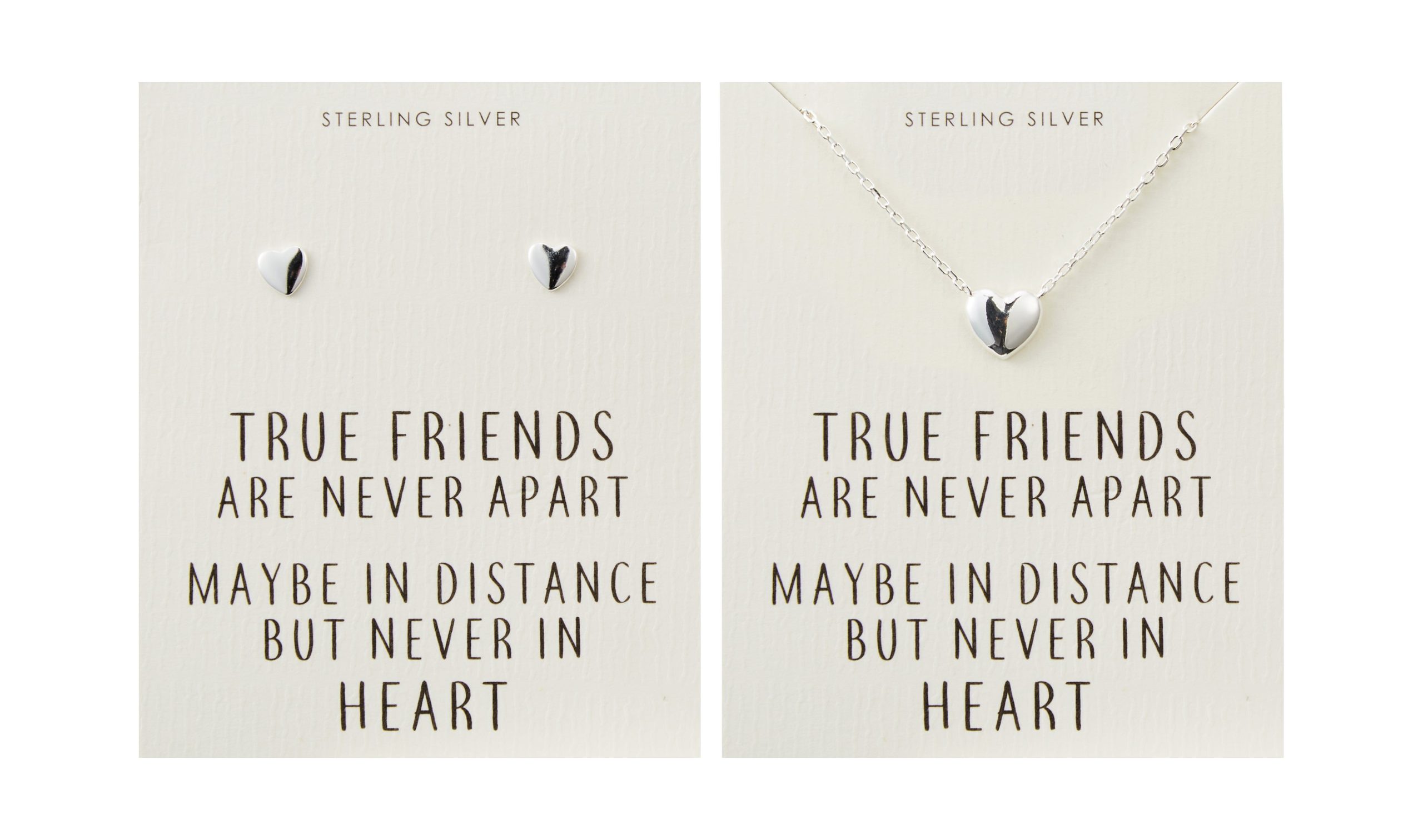 Sterling Silver Friendship Quote Center Set