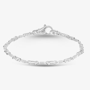 Argentium Silver 7.7 Inch Fancy Chain Bracelet ARG-943025-7.7