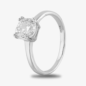 Starbright Silver 6.5mm Cushion-Cut Cubic Zirconia Ring E3858R(6.5X6.5M) 3A (51)