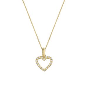 9ct Yellow Gold Cubic Zirconia Center Form Pendant