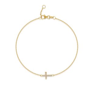 9ct Yellow Gold Cubic Zirconia Pass Bracelet