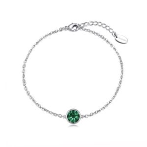 Inexperienced Crystal Anklet Created with Zircondia® Crystals