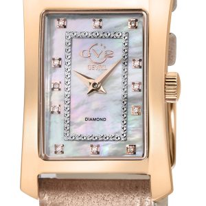 Gv2 Womens Luino Diamond White MOP Dial, Swiss Quartz Authentic Italian Leather-based Tan Watch – Brown Stainless Metal – One Dimension