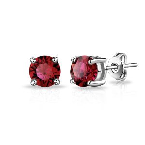 Darkish Crimson Stud Earrings Created with Zircondia® Crystals