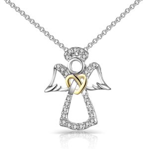 Parent Angel Necklace Created with Zircondia® Crystals