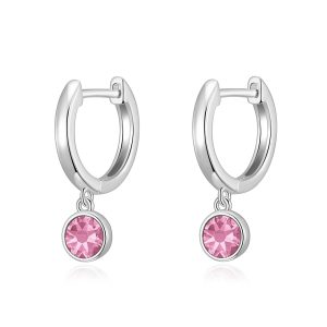 Purple Crystal Hoop Earrings Created with Zircondia® Crystals