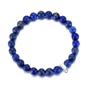 Faceted Lapis Lazuli Gemstone Appeal Stretch Bracelet