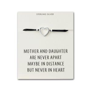 Sterling Silver Mom and Daughter Quote Center Bracelet