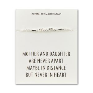 Mom and Daughter Quote Bracelet Created with Zircondia® Crystals