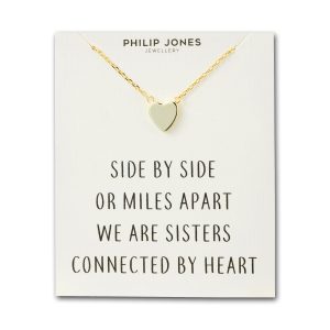 Gold Plated Sister Center Necklace with Quote Card