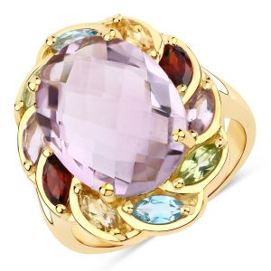 Rafaela Donata Womens Khushi Female Sterling Silver Ring – Gold – Size N