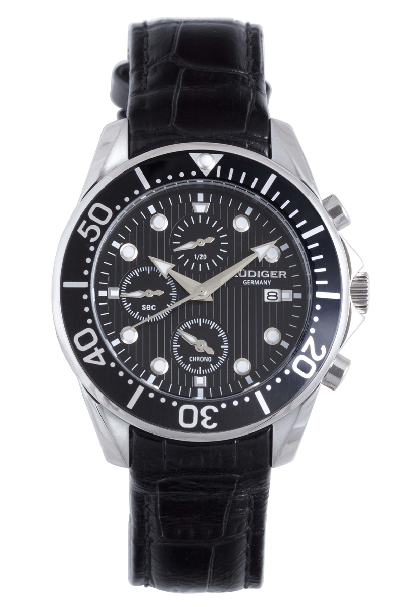 Rudiger : mens chemnitz black watch Leather - One Size
