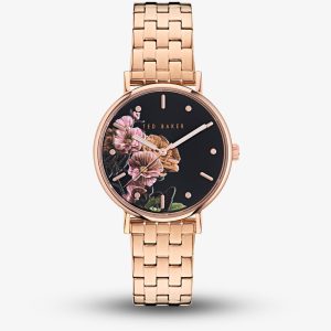 Ted Baker Phylipa Rose Gold Printed Black Dial Watch BKPPHF3069I