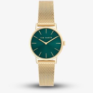 Ted Baker Gold & Green Dial Mesh Watch BKPSTF4119I