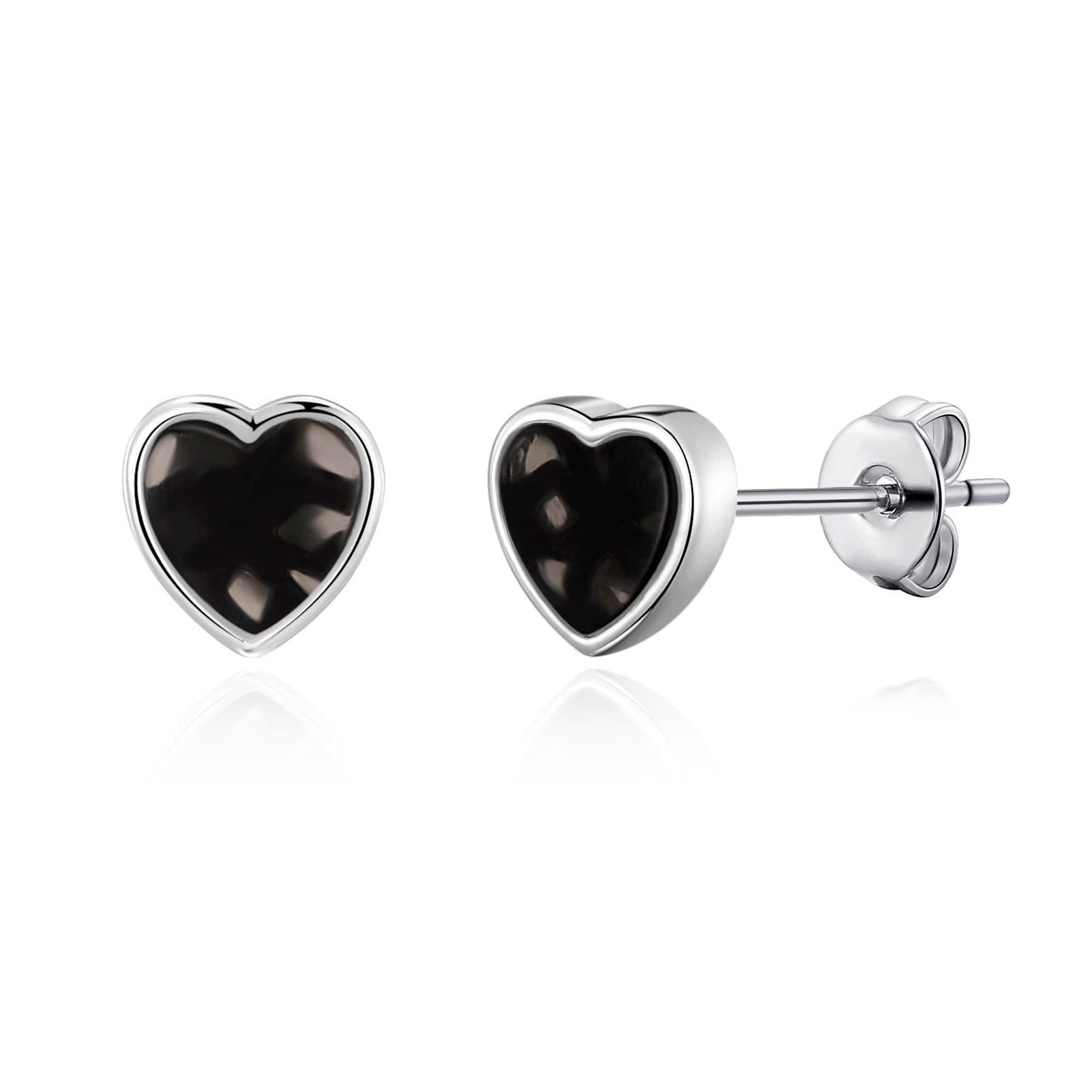 Black Onyx Center Stud Earrings
