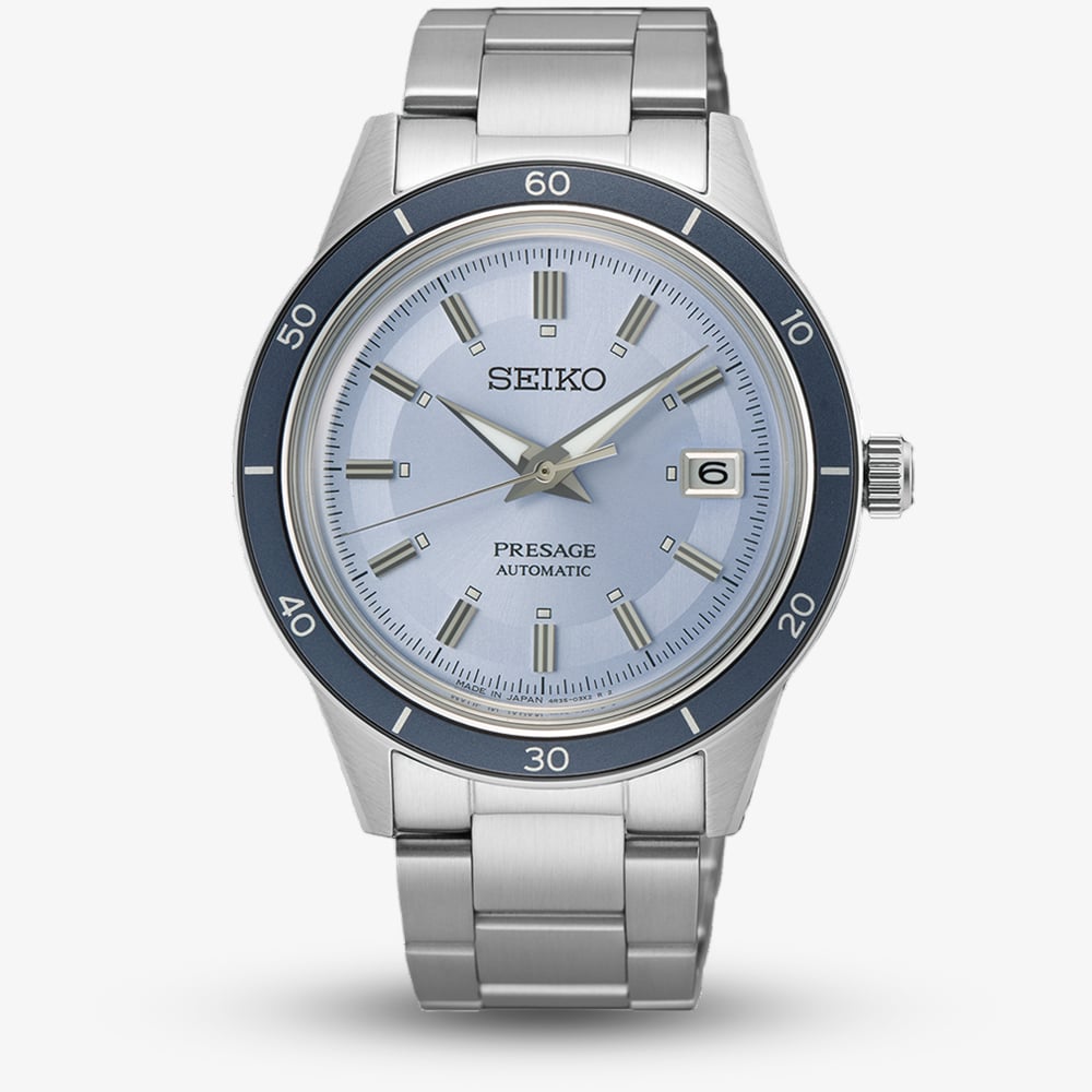 Seiko Mens Presage Style 60s Limited Edition Blue Watch SRPL19J1