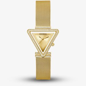 Guess Ladies Fame Gold Tone Triangular Crystal Watch GW0508L2