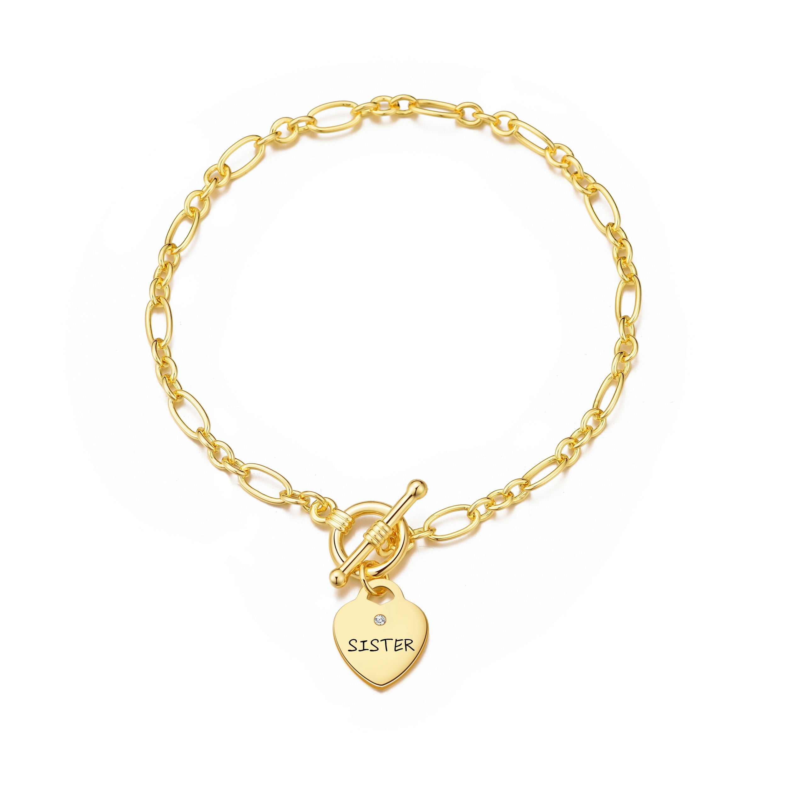Gold Plated Sister Appeal Bracelet Created with Zircondia® Crystals