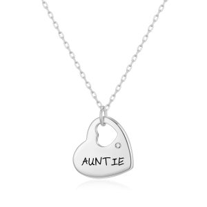 Silver Plated Auntie Middle Necklace Created with Zircondia® Crystals