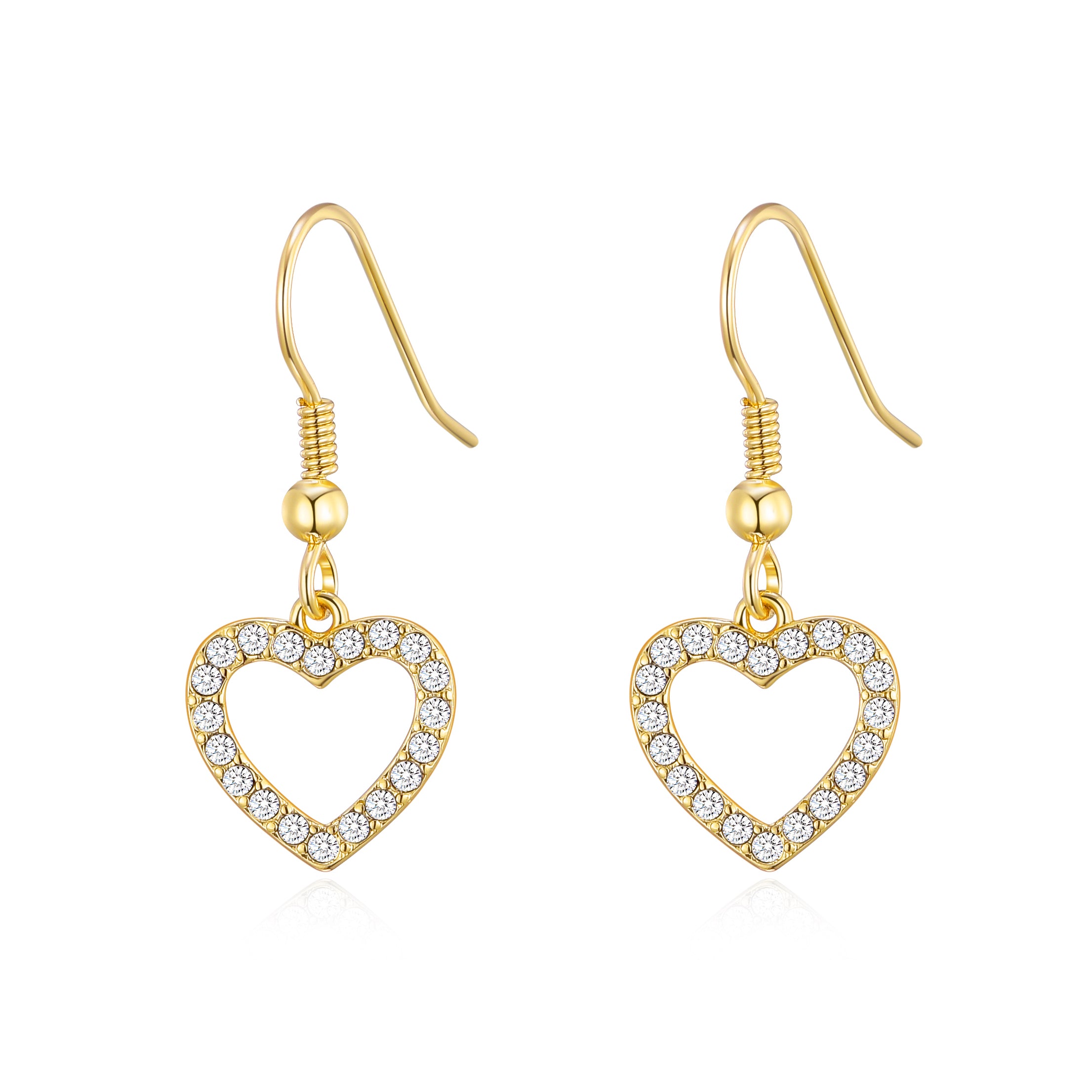 Gold Plated Open Middle Drop Earrings Created with Zircondia® Crystals
