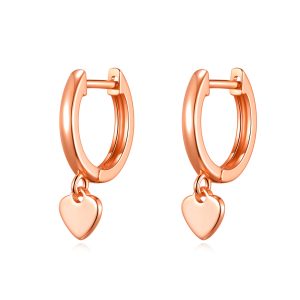 Rose Gold Plated Center Appeal Hoop Earrings