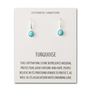 Artificial Turquoise Drop Earrings with Quote Card