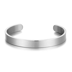 Males’s Stainless Metal Cuff Bracelet