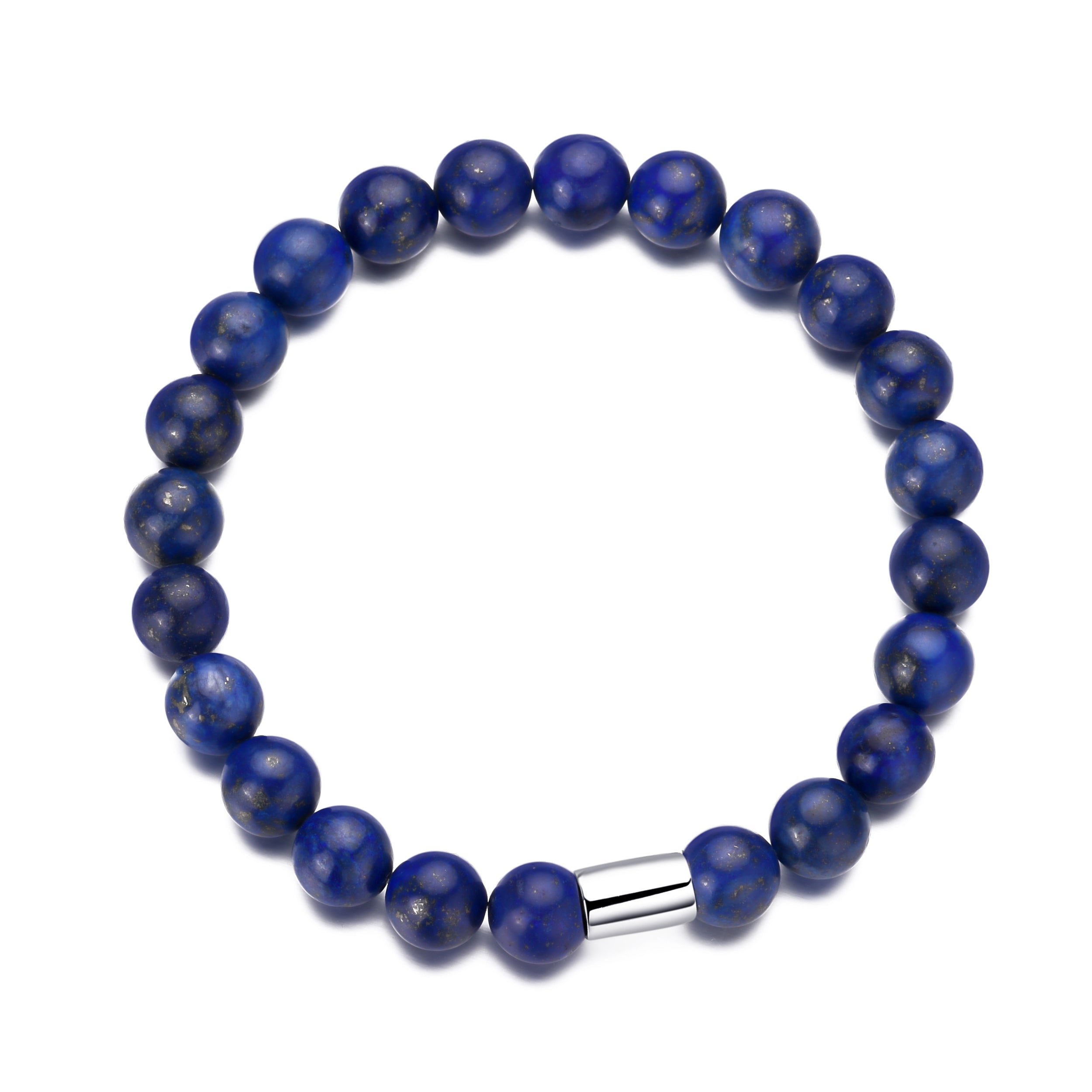 Males's Lapis Lazuli Gemstone Stretch Bracelet