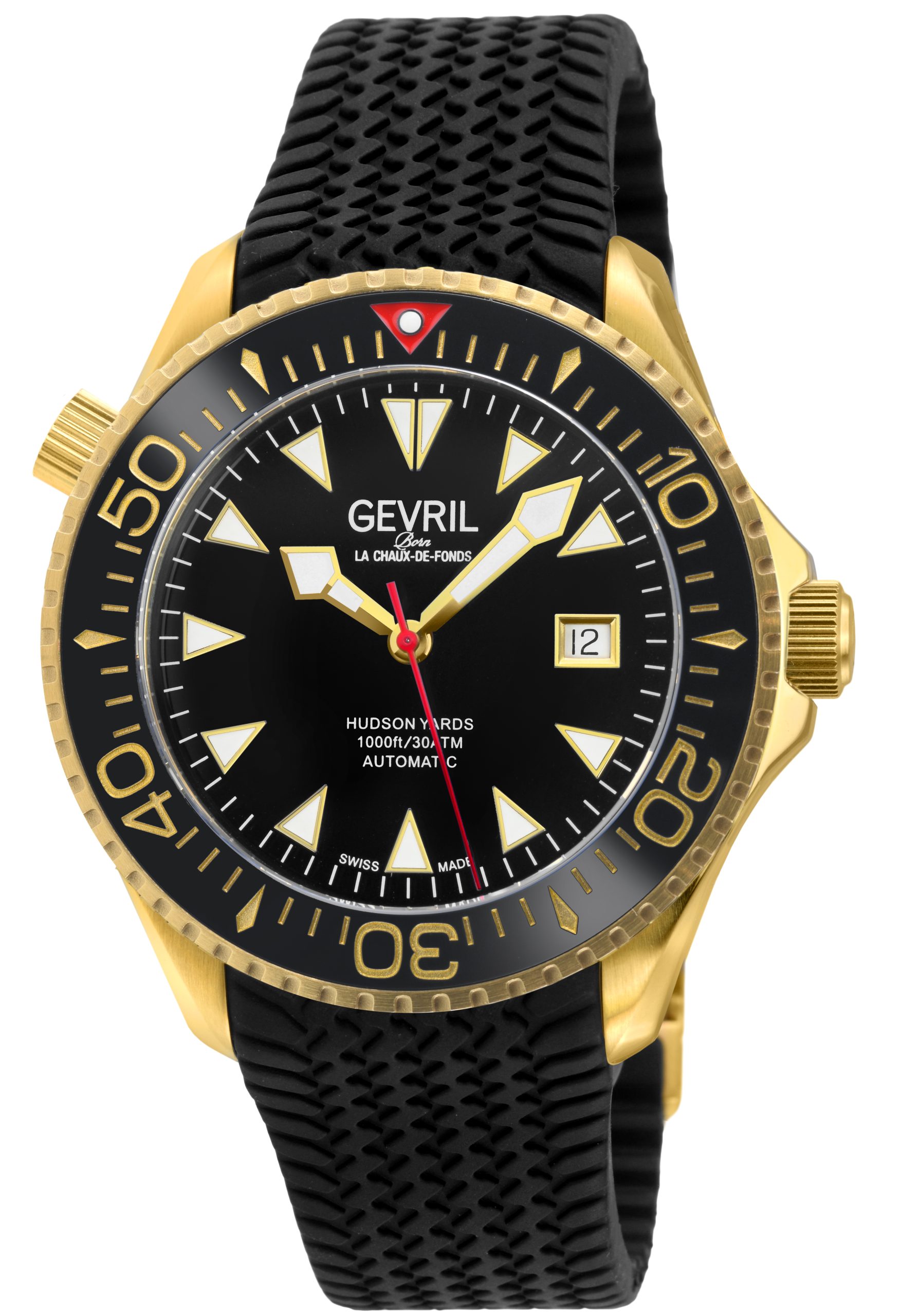 Gevril Mens Hudson Yards 48805R Swiss Automatic Sellita SW200 Watch - Gold Leather - One Size